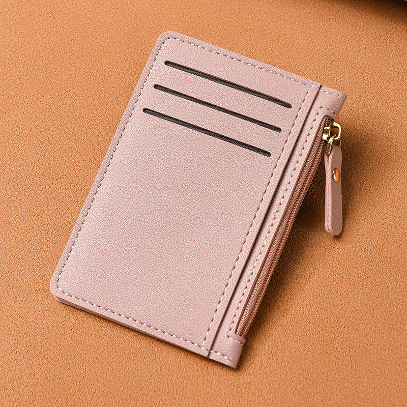 Women's Simple Multiple Slots Zipper Large Capacity Card Holder