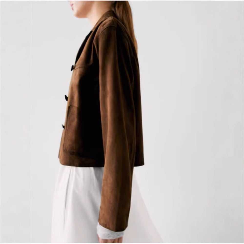 Women's New Versatile Street Fashion Suede Coats