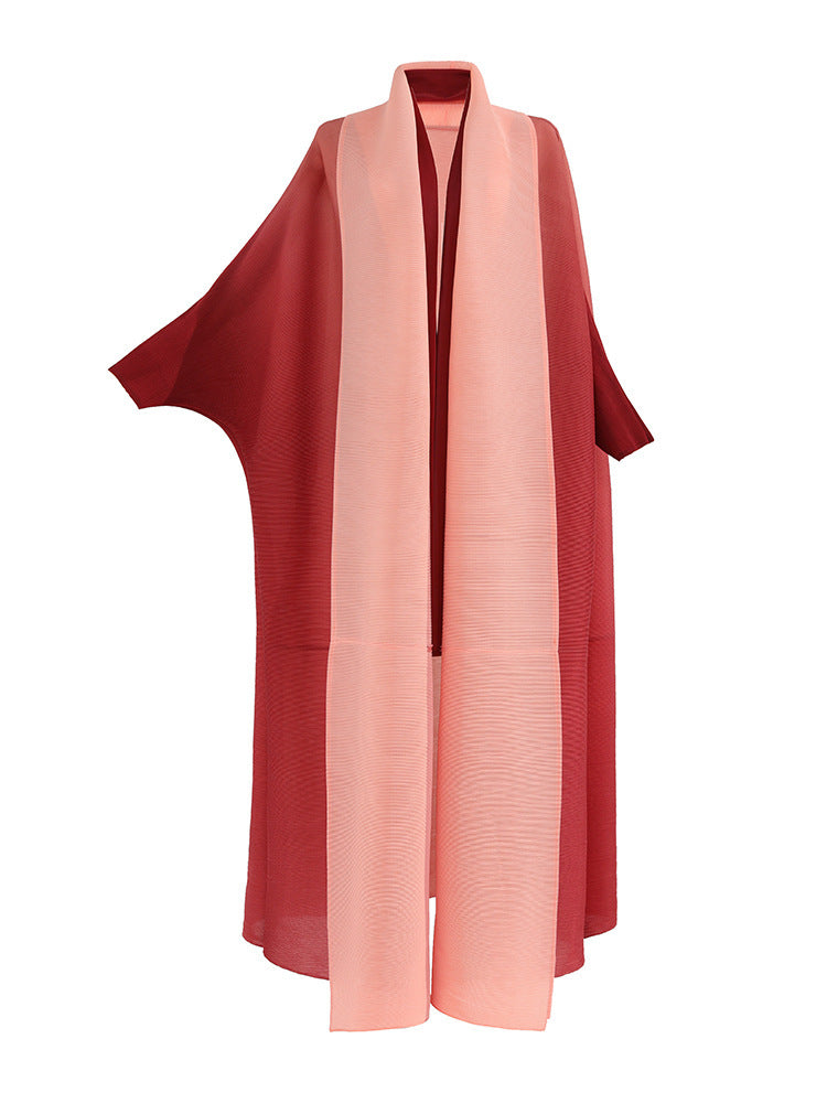 Women's Pleated Gradient Trench High-grade Robe Arab Coats