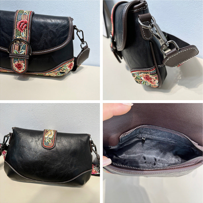 Women's Chinese Style Embroidery With Cheongsam Cotton Crossbody Bags