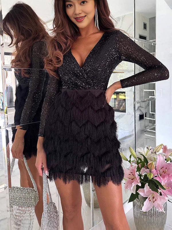 Women's Party Sequins Multicolor Dress Casual Loose Dresses