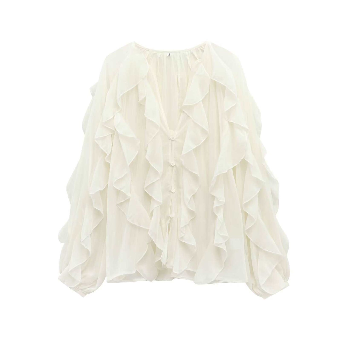 Women's Street Fashion Wear Decorative Long-sleeved Shirt Blouses