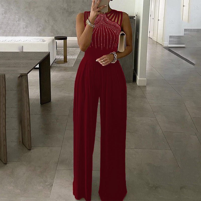 Women's Casual Trousers Summer Slim Solid Color Jumpsuits