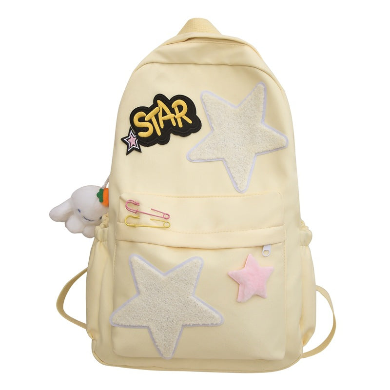 Female Sweet Milky Yellow Campus Contrast Color Cute Middle School Students' Schoolbags