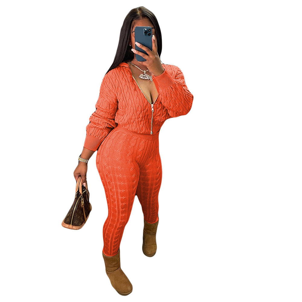Women's Creative Personality Zipper Set Two-piece Suits