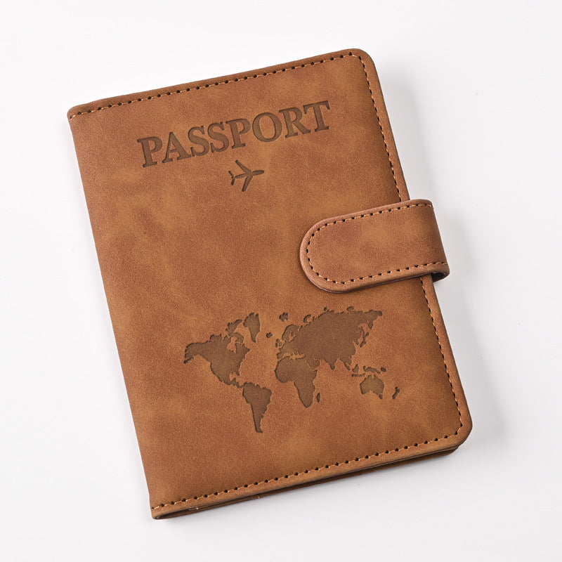 Map Magnetic Passport Tag Suit Straight Card Holder