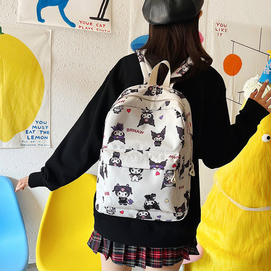 Large Capacity Portable Burden Alleviation Cartoon Clow Middle School Students' Schoolbags