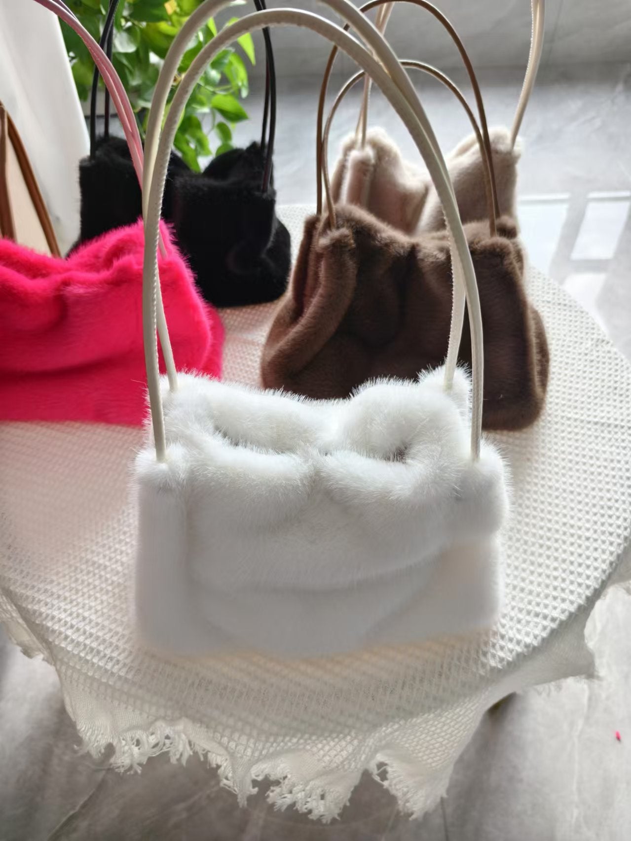 Women's Cool Plush Fur Furry Korean Bags