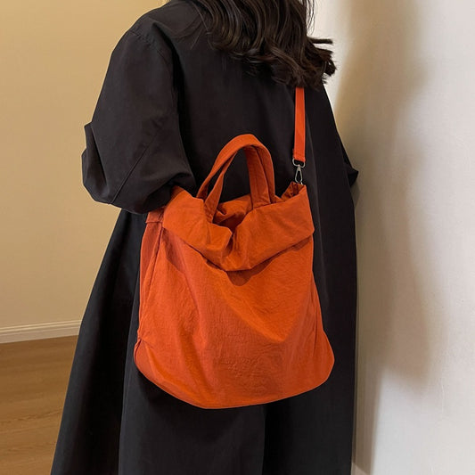 Women's Nylon Fashion Large Capacity Canvas Solid Shoulder Bags