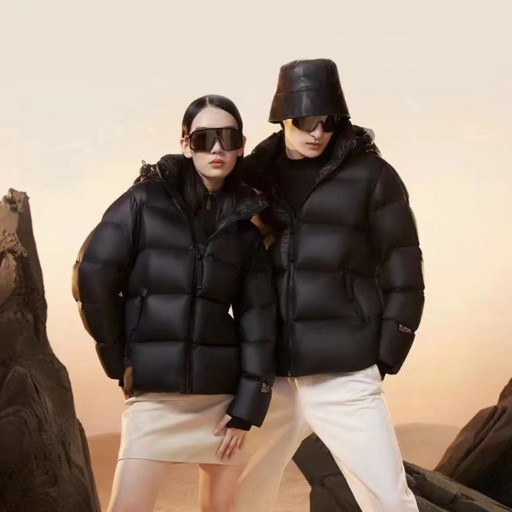 Women's & Men's & Comes With Heating Black Five Grid Duck Jackets