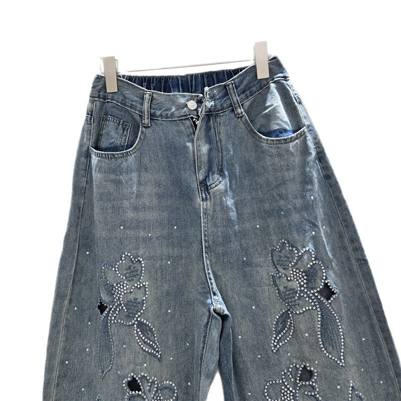 Women's Harem Summer Loose Slimming Elastic Waist Jeans