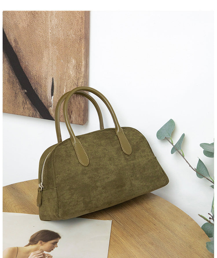 Women's Suede Large Capacity Niche Retro Plush Hand Handbags