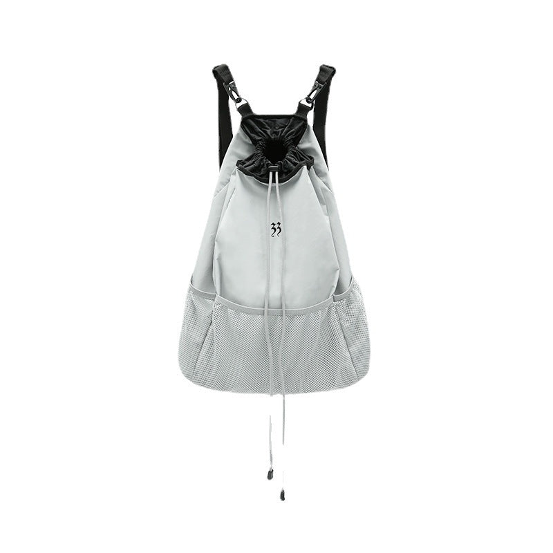 Women's Three-dimensional Offset Print Gray Nylon Lightweight Large Capacity Backpacks