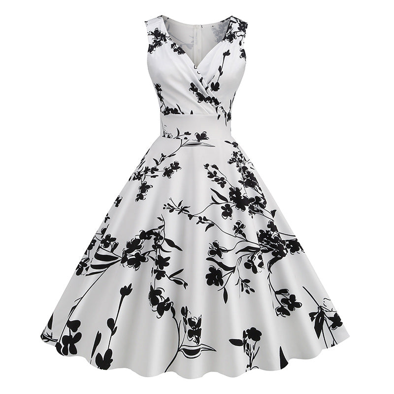 Party Style Vintage Printed Dress Cocktail Dresses