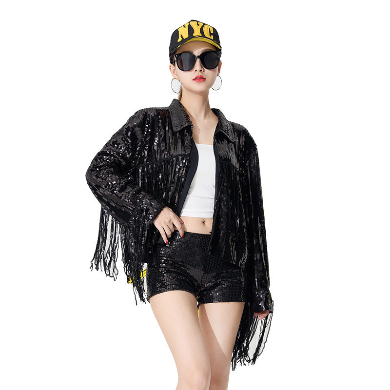 Fashion Adult Sequin Tassel Nightclub Bar Coats