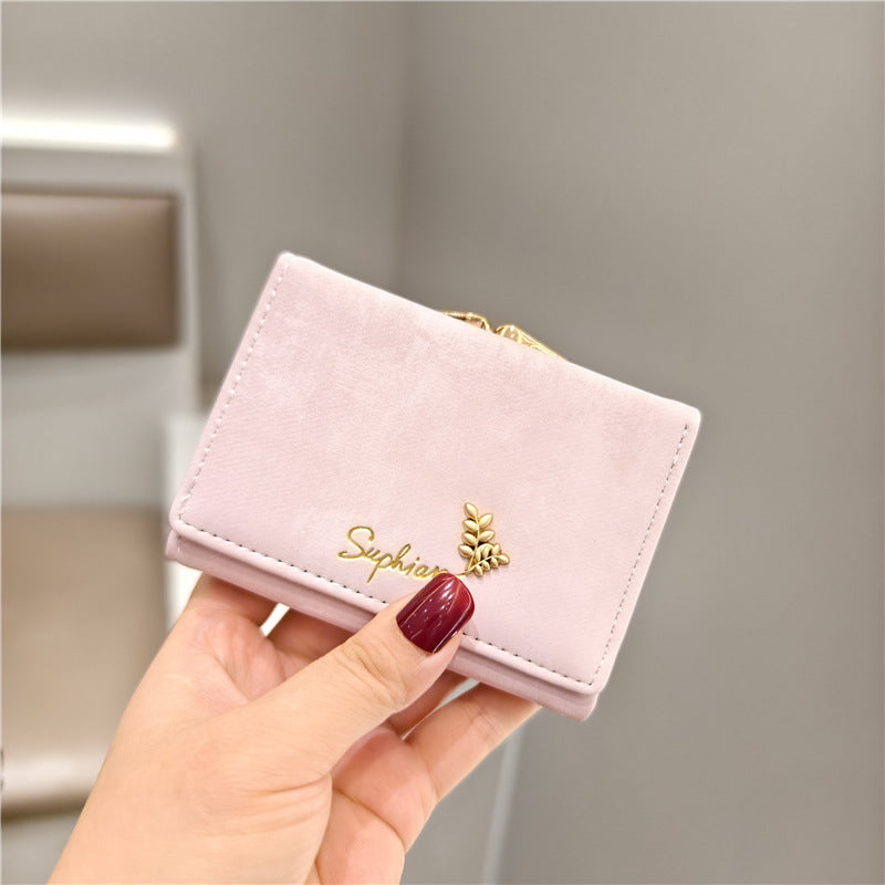 Women's Style Veet Fresh Flower Clip Mini Ladies Wallets