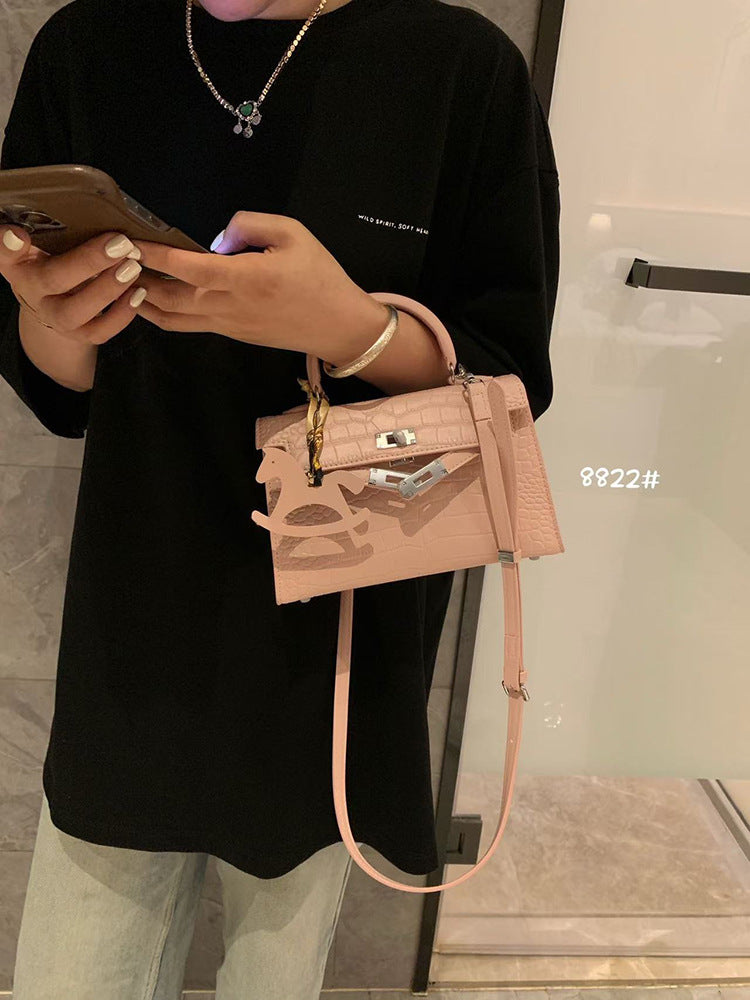 Women's Design Crocodile Pattern Portable Kelly Genuine Bags