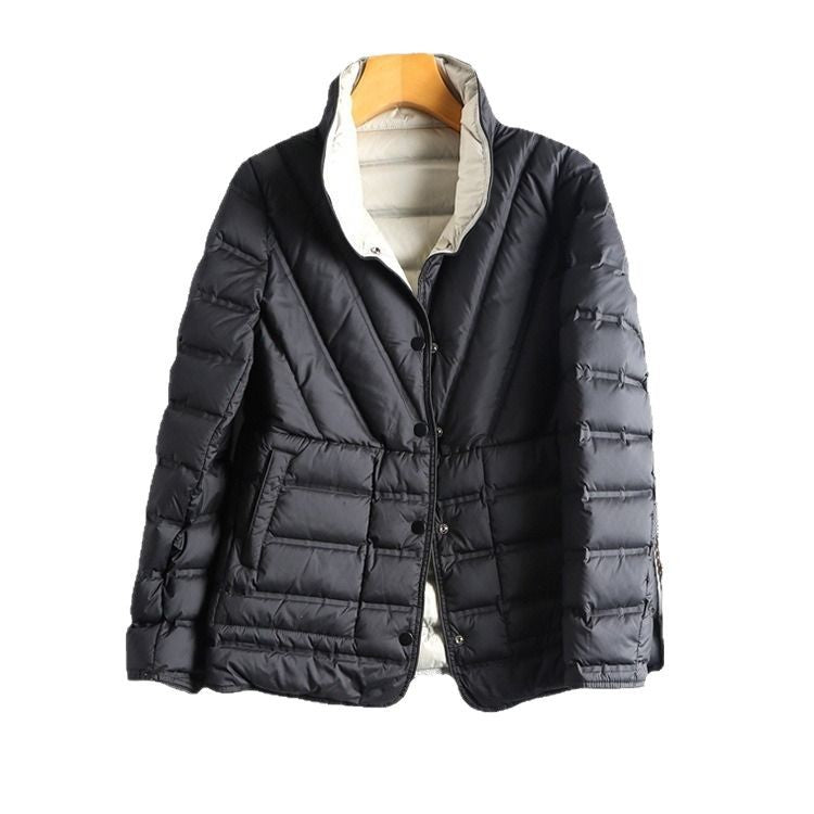 Wear Lightweight Warm Adhesive Fashion Stand Collar Single-breasted Jackets