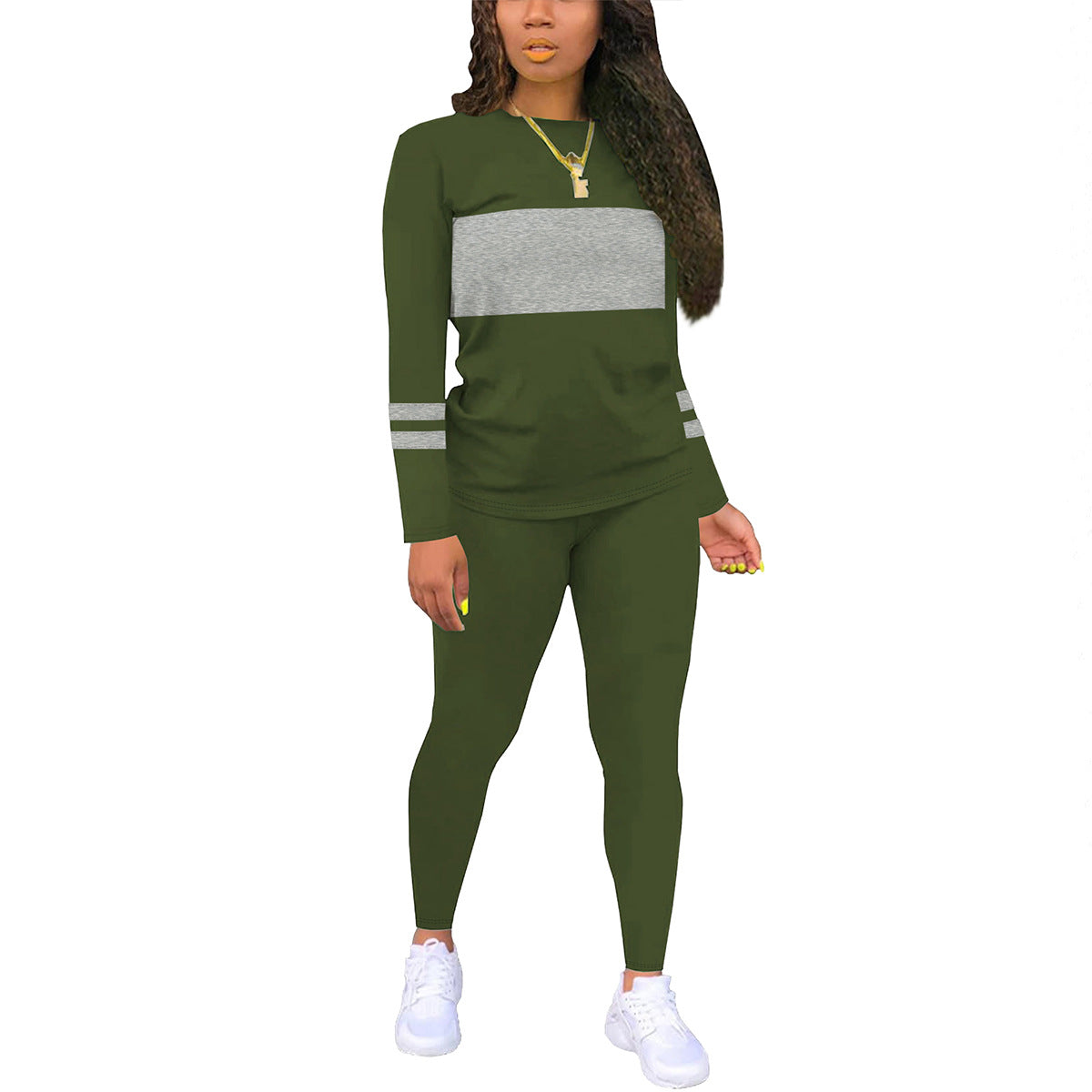 Women's Matching Round Neck Long Sleeve With Tight Suits