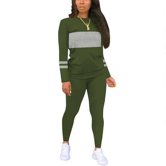 Women's Matching Round Neck Long Sleeve With Tight Suits