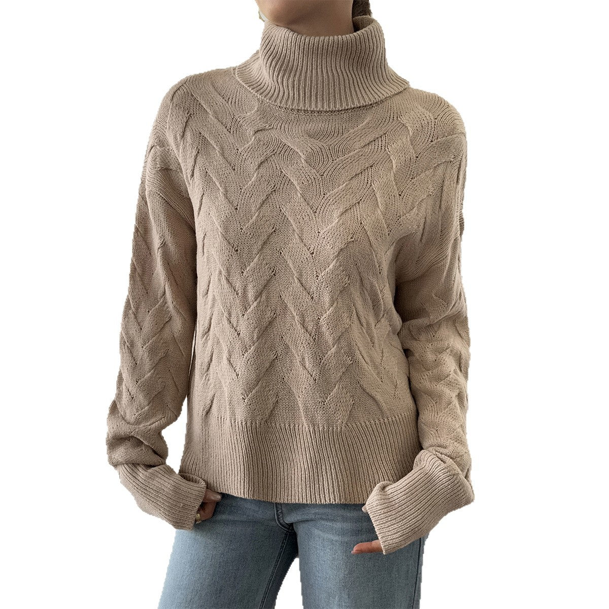 Women's Casual Solid Color Wool Long Sleeve Sweaters
