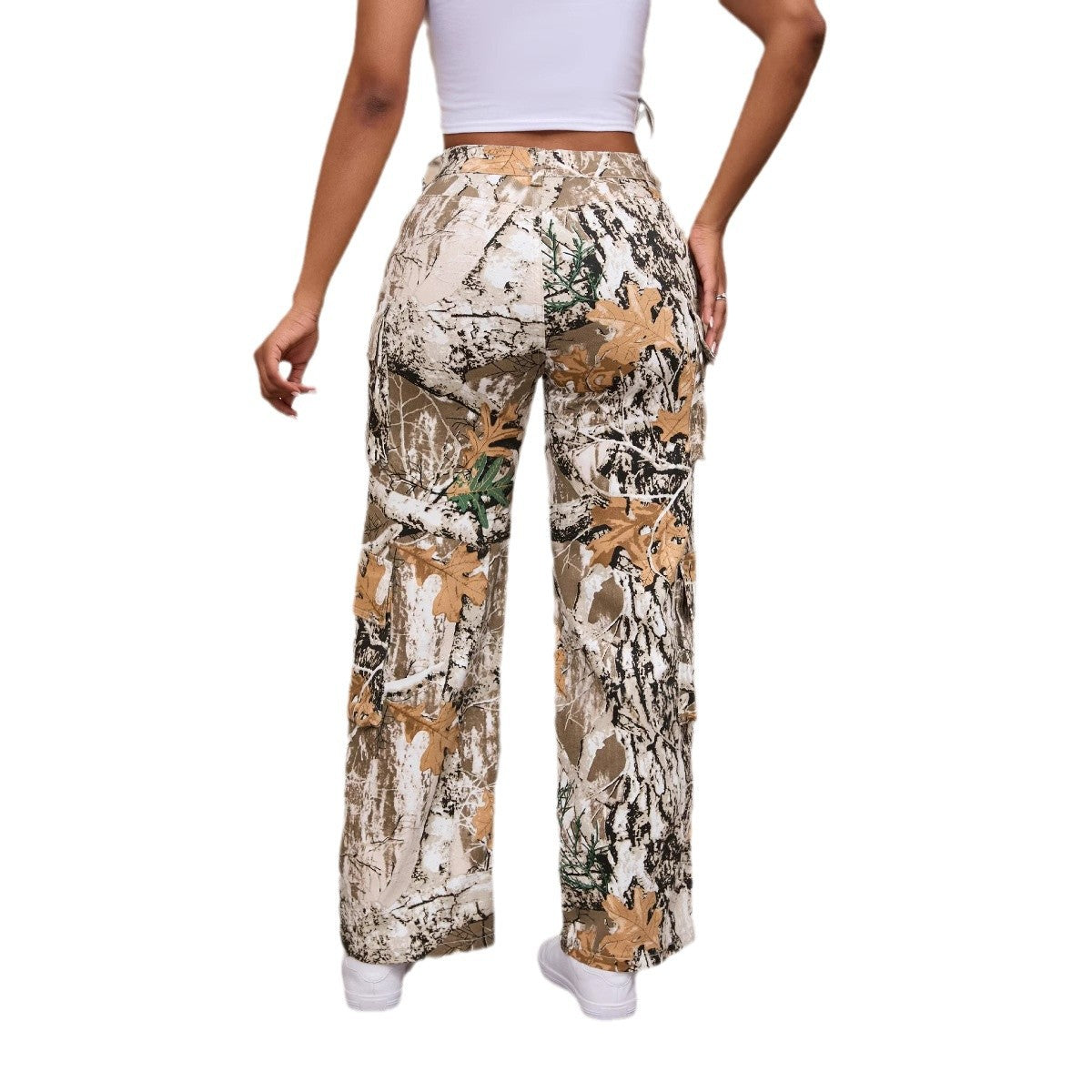 Women's Print Fashion Work Clothes Casual Loose Straight High Quality Jeans