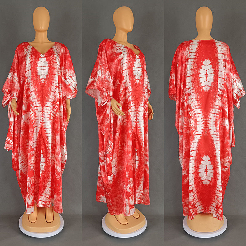Women's African Ethnic Style Retro Gown Printed Large Swing Dresses