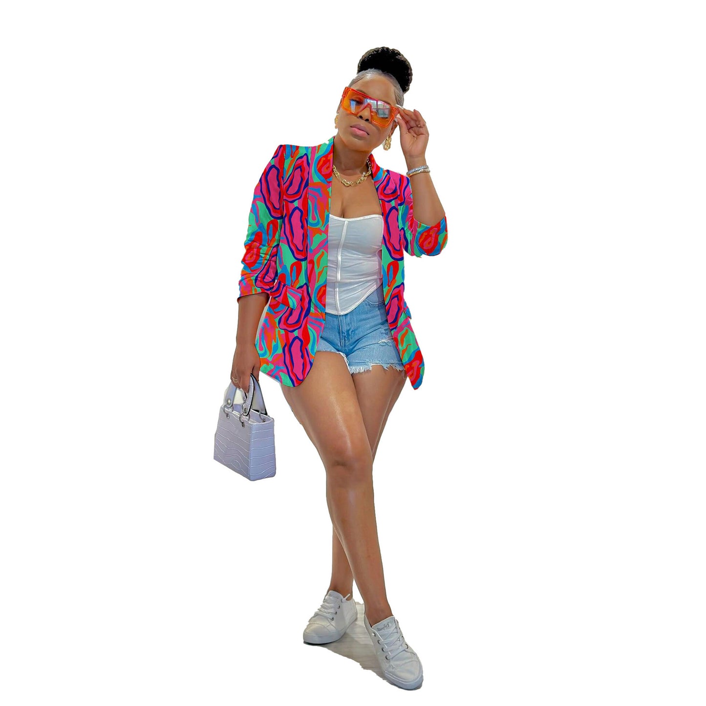 Classic Unique Casual Fashion Color Printing Blouses