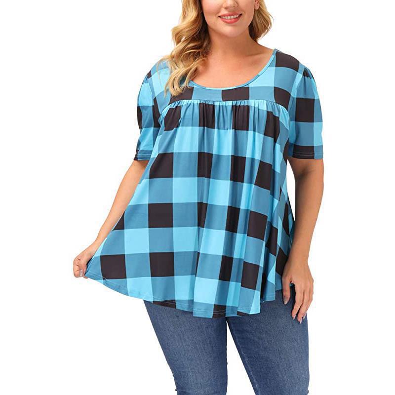 Women's Summer Sleeve Round Neck Loose Printed Women's T-shirt