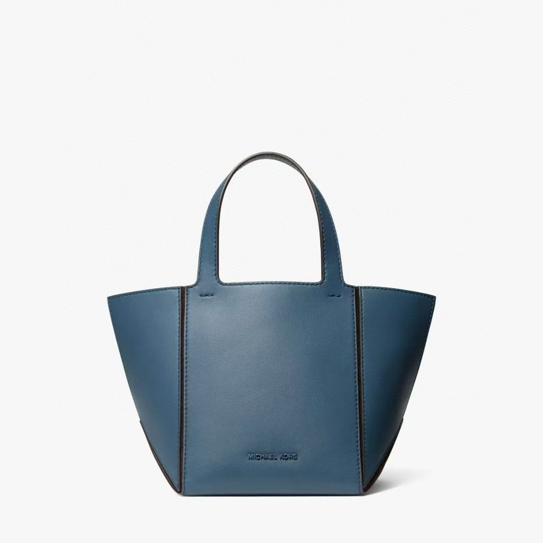 Women's Folding Vegetable Basket Cow Leather Tote Bags