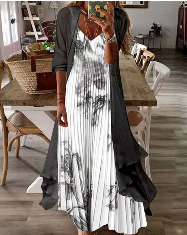 Women's Summer Print Holiday Suspender Dress Indian Style Dresses