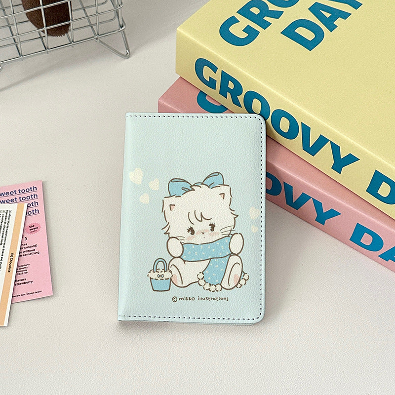 Cute Leather Overseas Passport Cover Storage Card Holder