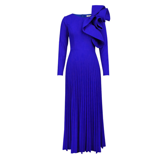 Round Neck Three-dimensional Decorative Pleated Modeling Party Cocktail High Dresses