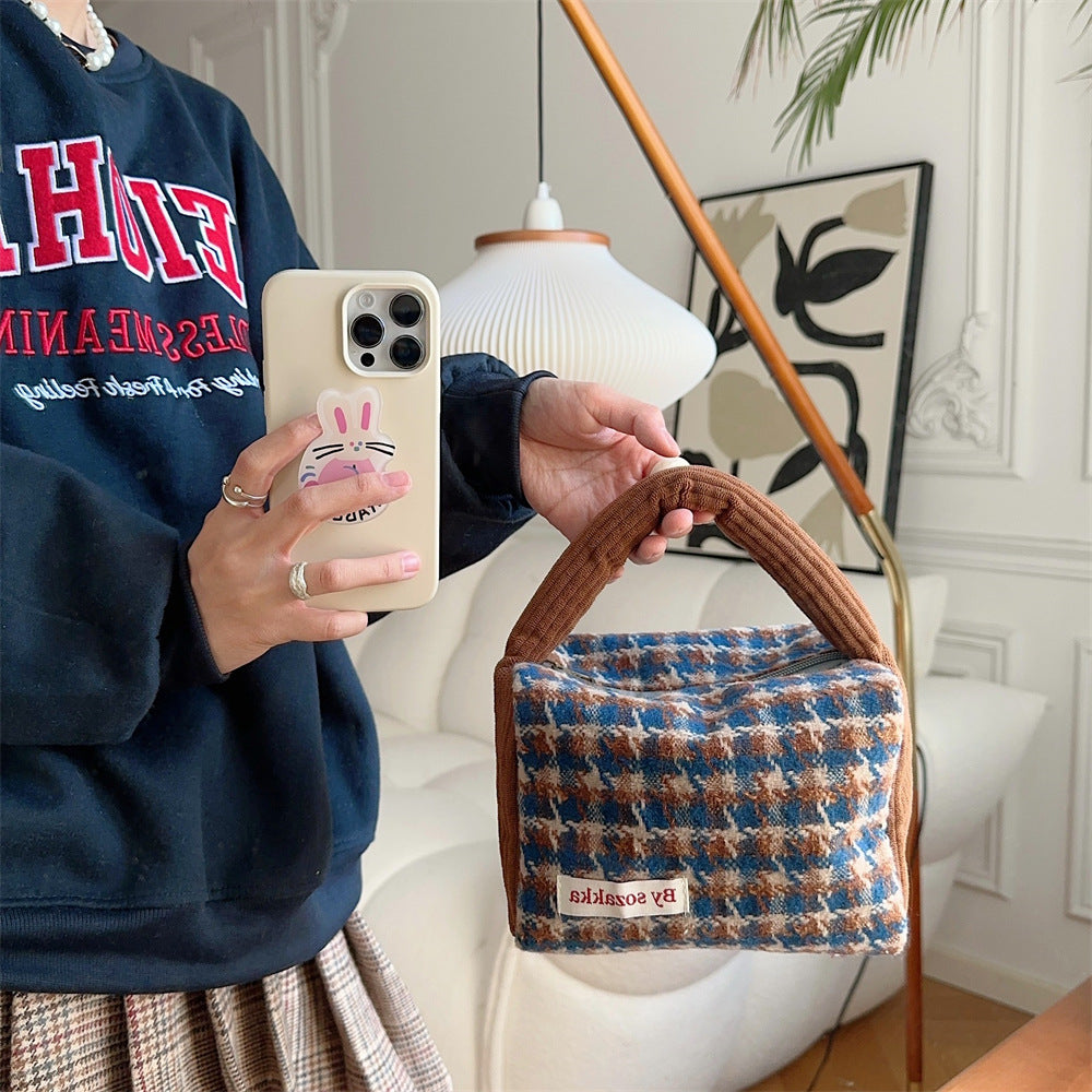 Stylish Woolen Hand Organizing Portable Shopping Handbags