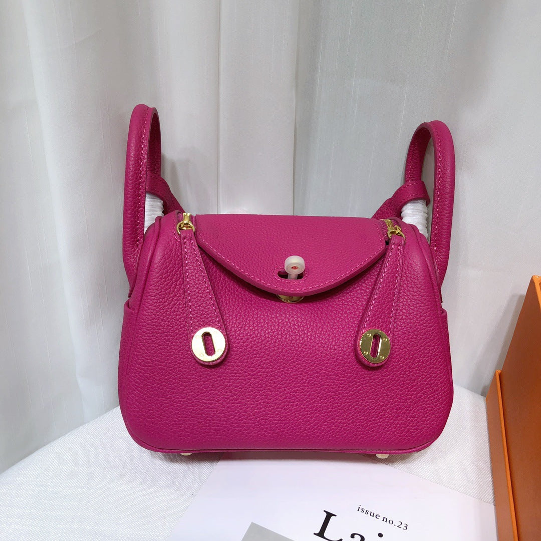 Women's Cowhide Mini Lindy Genuine Leather Doctor Gold Crossbody Bags