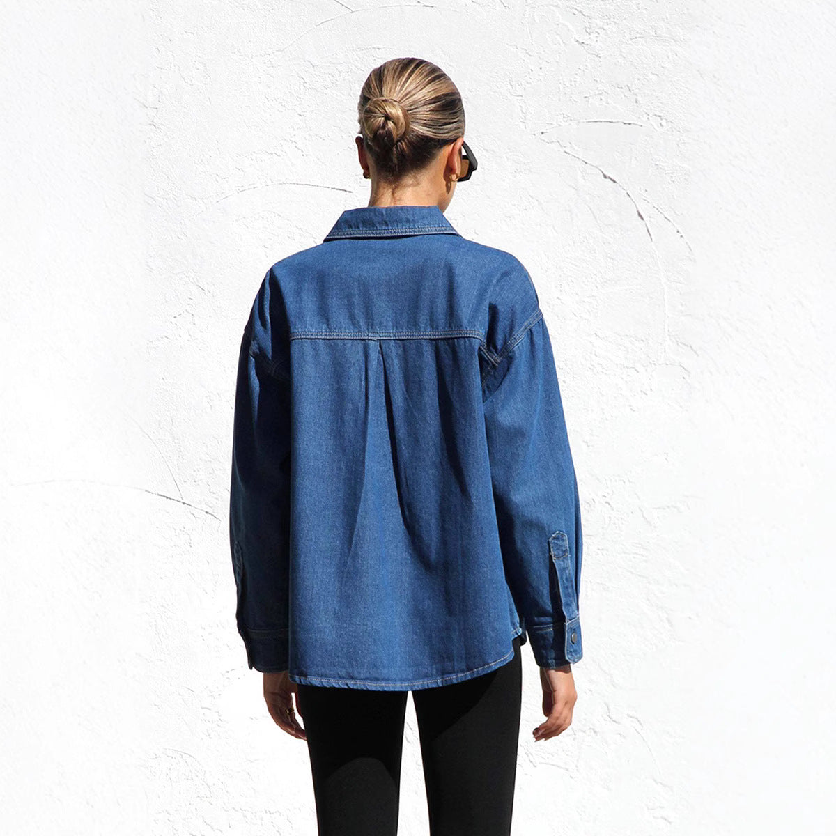 Women's Denim Shirt Fashion Casual Versatile Double Jackets