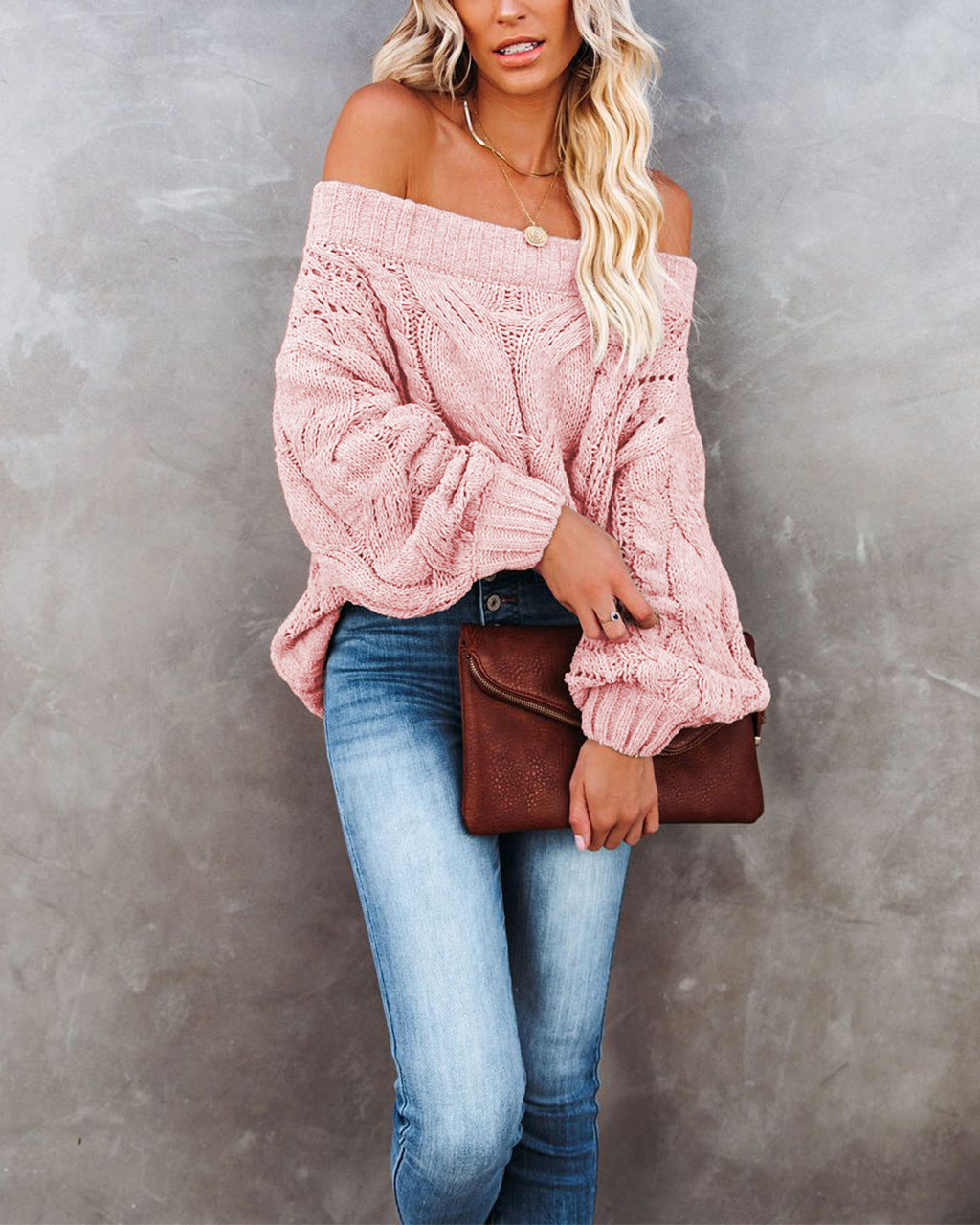 Women's Unique Loose Solid Color Pullover Sweaters