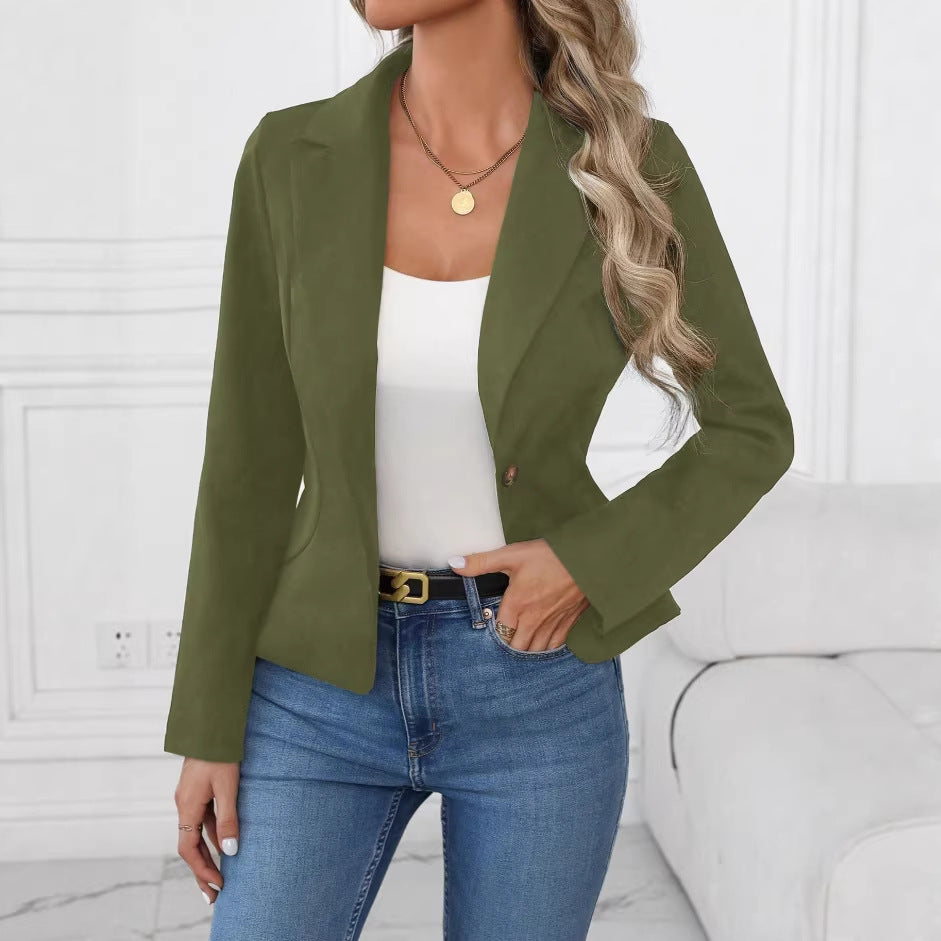 Women's Autumn Solid Color Slim Fit Business Advanced Long Blazers