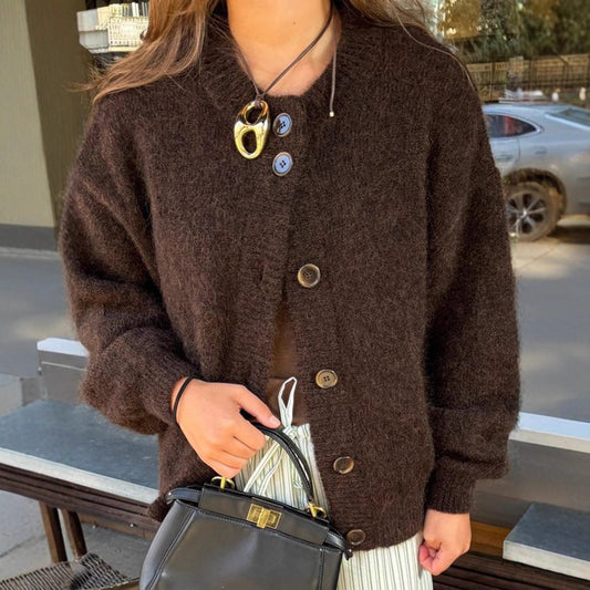 Women's Casual Simple Buttons Long Sleeve Sweaters