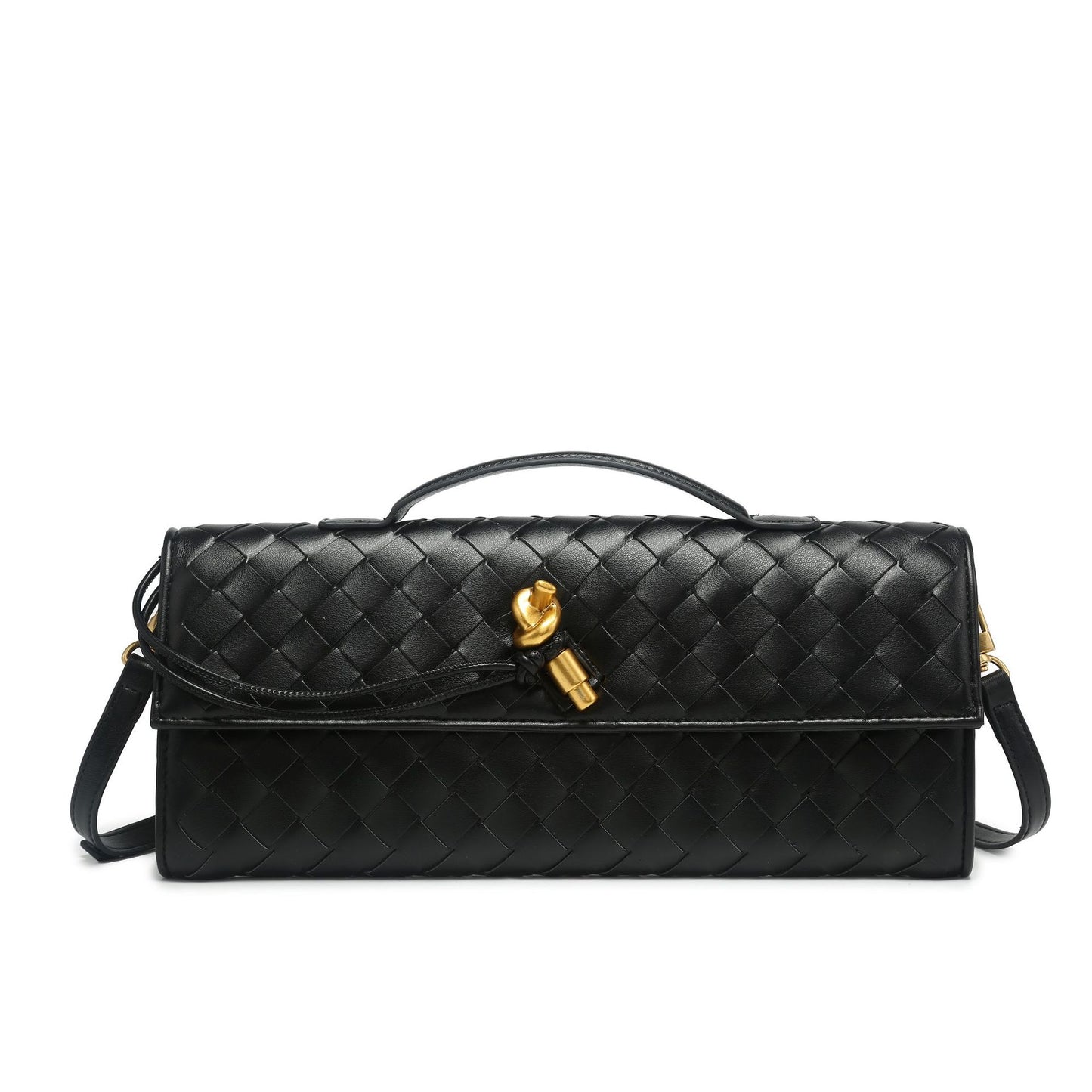 Woven Dinner Horizontal Baguette Advanced One Shoulder Bags