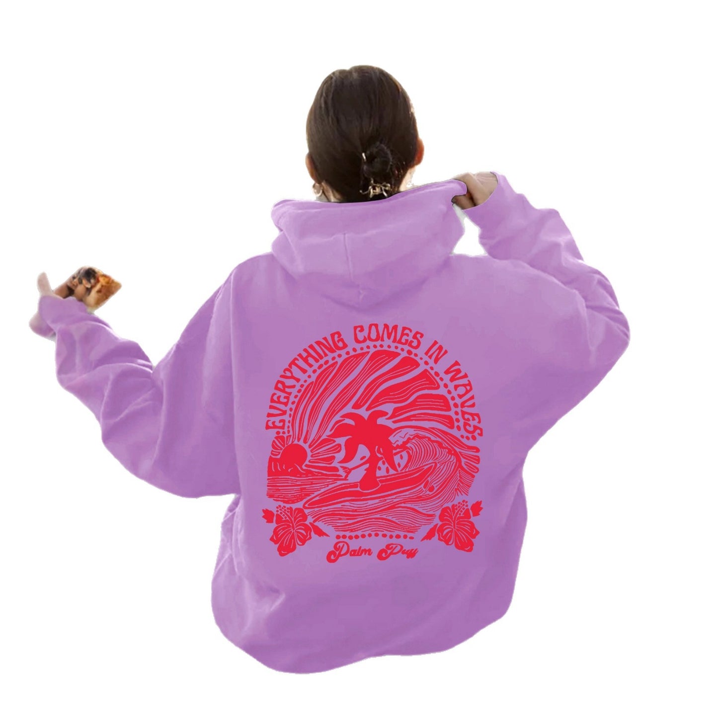 Women's Sun Pattern Printed Hoodie Long Sleeve Women's Sweater, Sweater