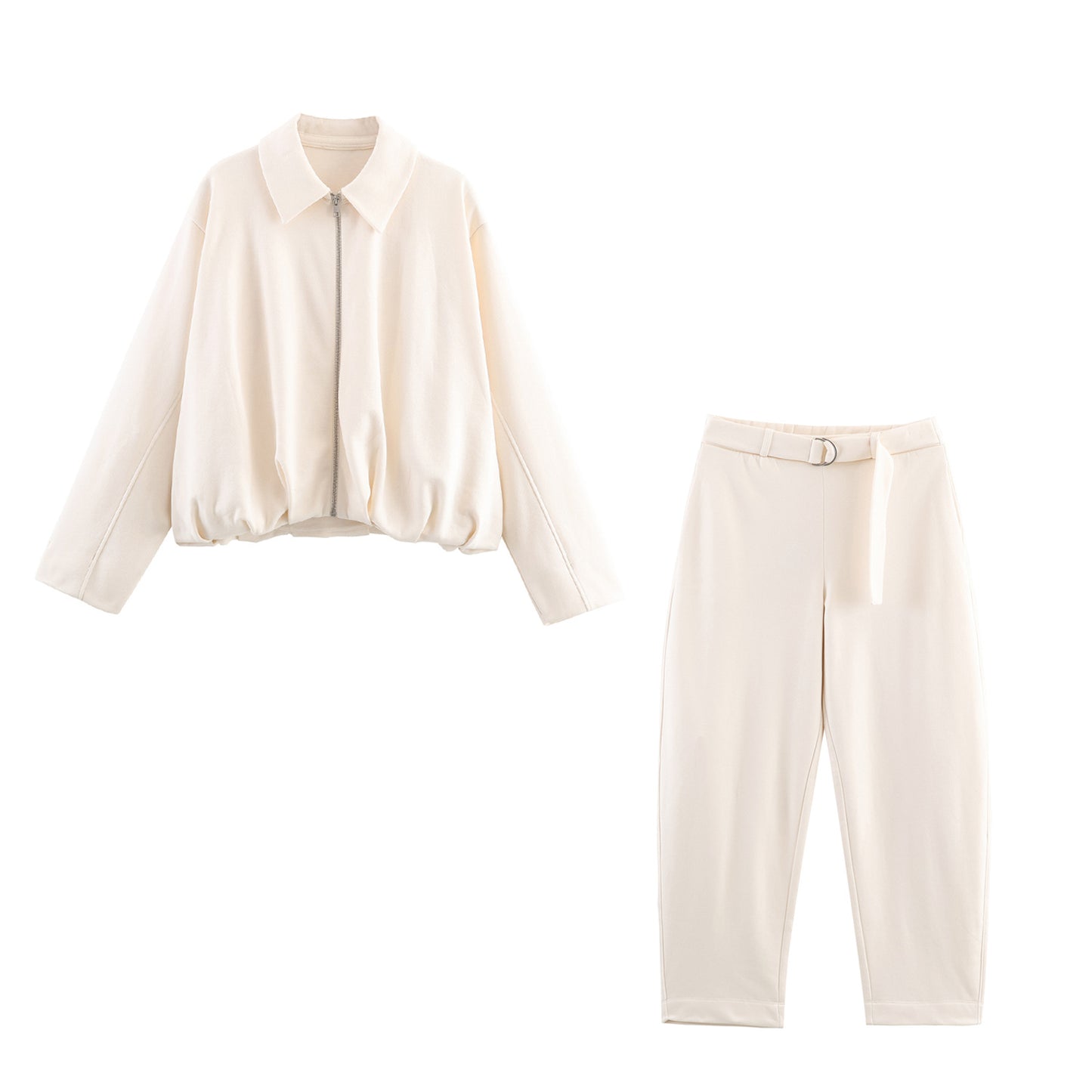 Beautiful Stylish Autumn Flannel Bomber Trousers Suits