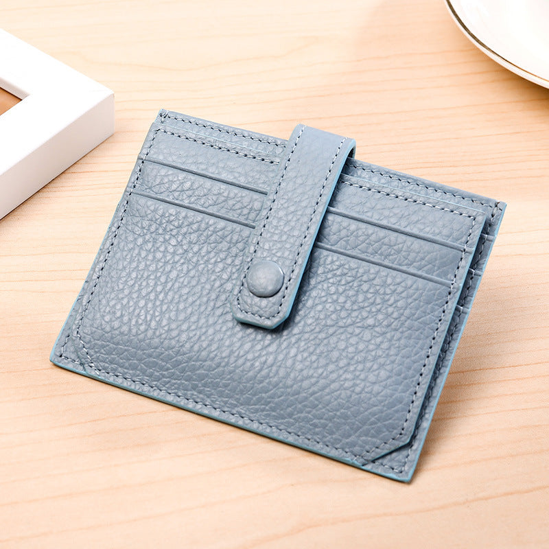 Women's & Men's & Cowhide Genuine Leather Bank Korean Card Holder