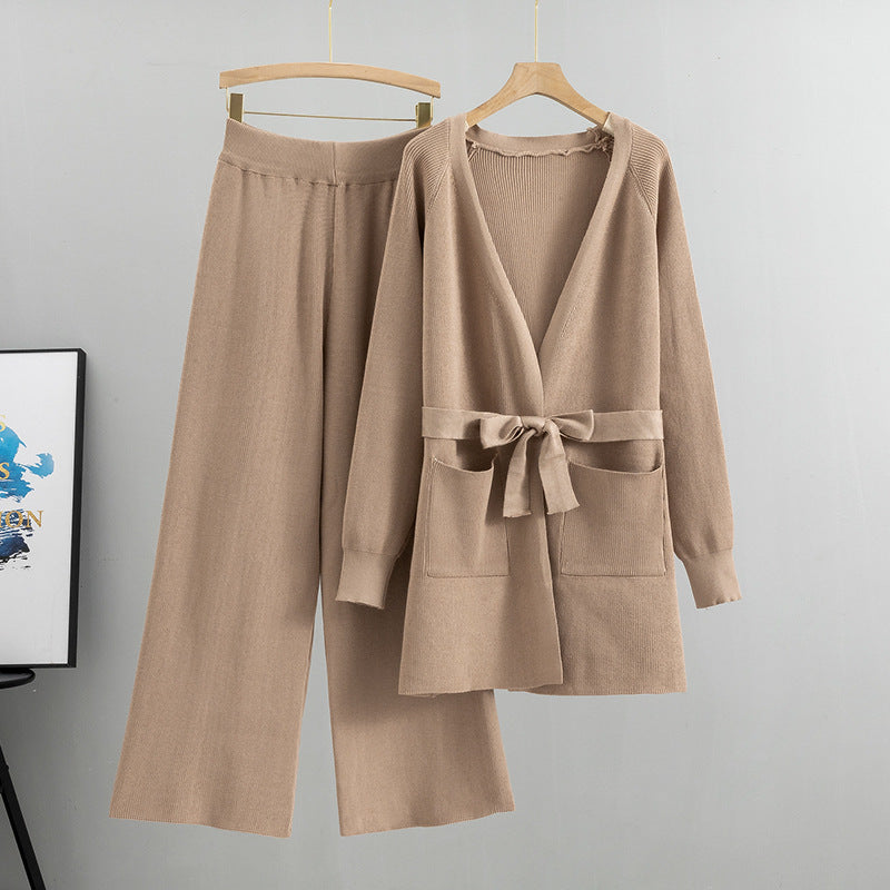 Glamorous Women's Two-piece Knitted Loose European Fashion Casual Suit