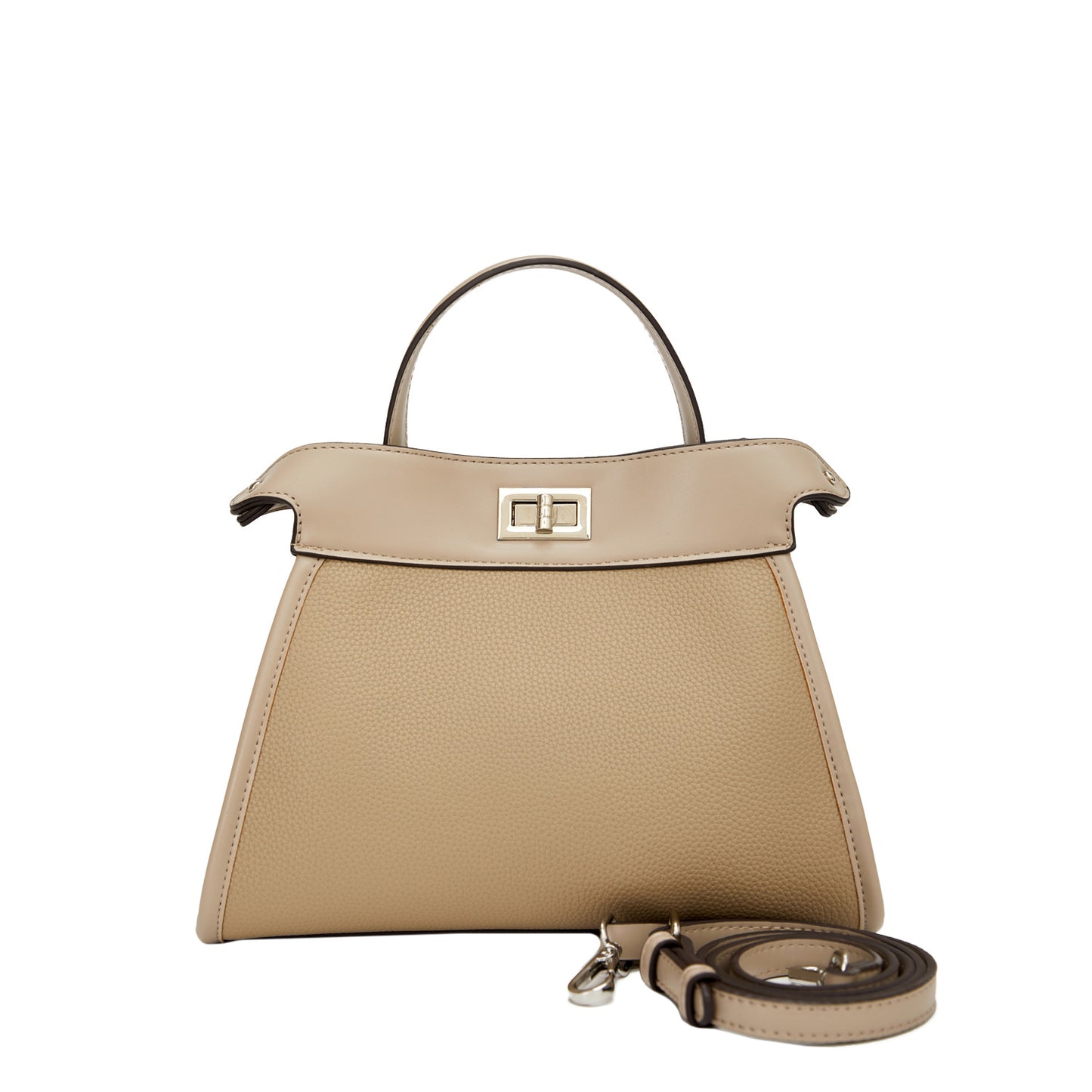 Women's Lychee Pattern Commuter Contrast Color Handbags