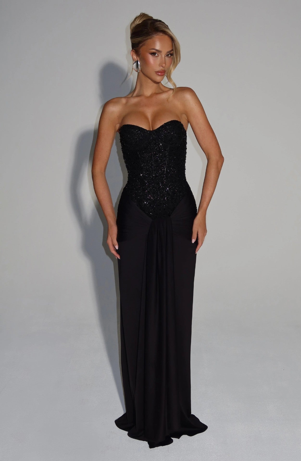 Women's Sexy Deep Tube Zipper Slim Fit Dresses