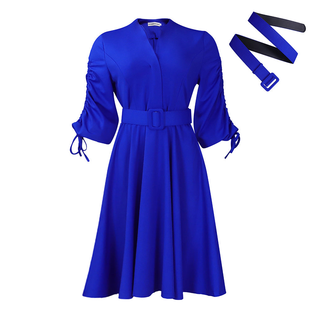 Women's Fashion Temperament Pleated A- Line African Dress