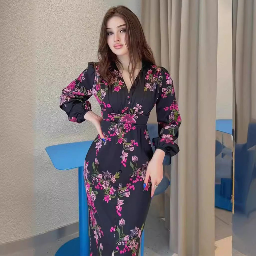 Waist Slit Dress Female Summer Temperament Dresses