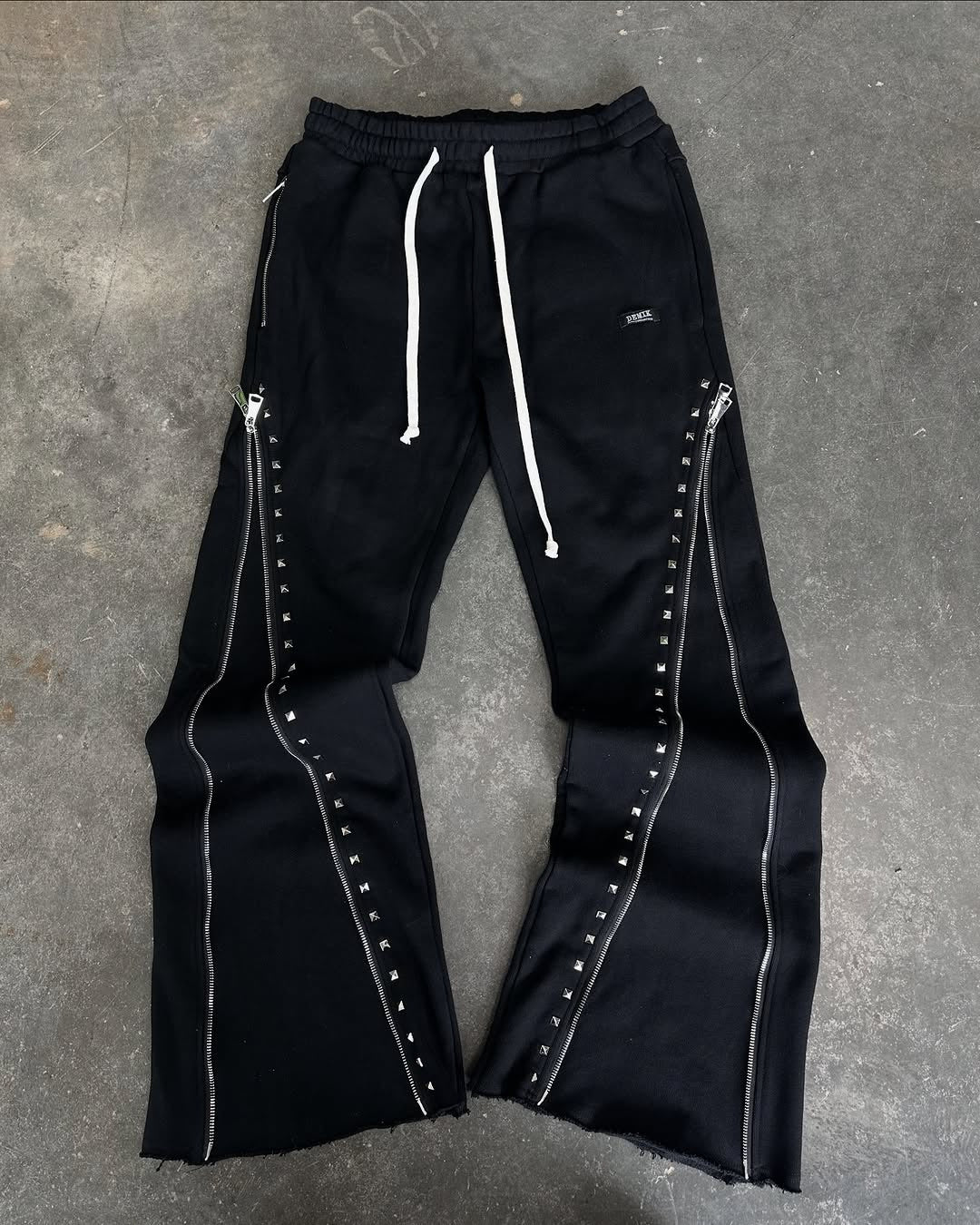 Trousers Knitted Zipper Design Street Style Minority Pants