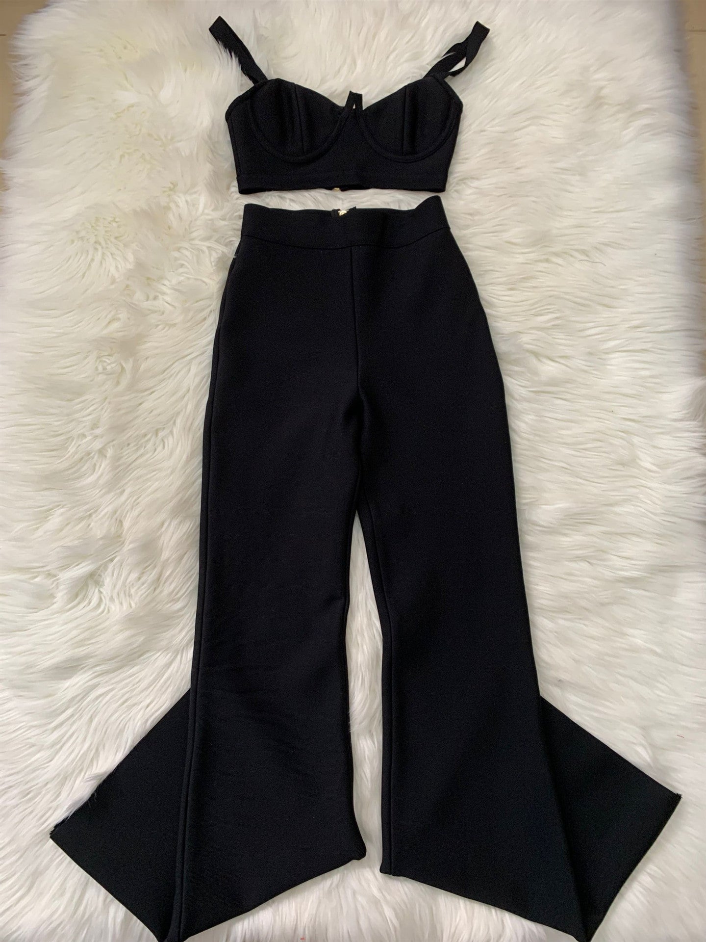 Women's Sexy Low-cut Sling Tube Slightly Flared Suits